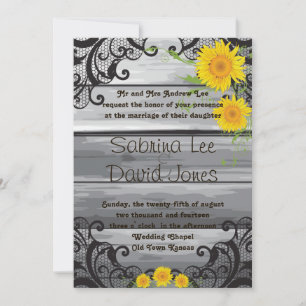 Sonnenblumen Barnholz Sammlung Hochzeit Einladung