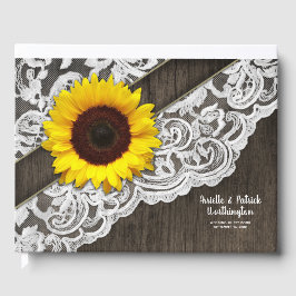 Sonnenblumen Barnholz und Hochzeitsgeschenk Gästebuch
