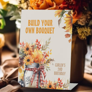 Sonnenblumen bauen Ihren eigenen Bouquet Sockelschild