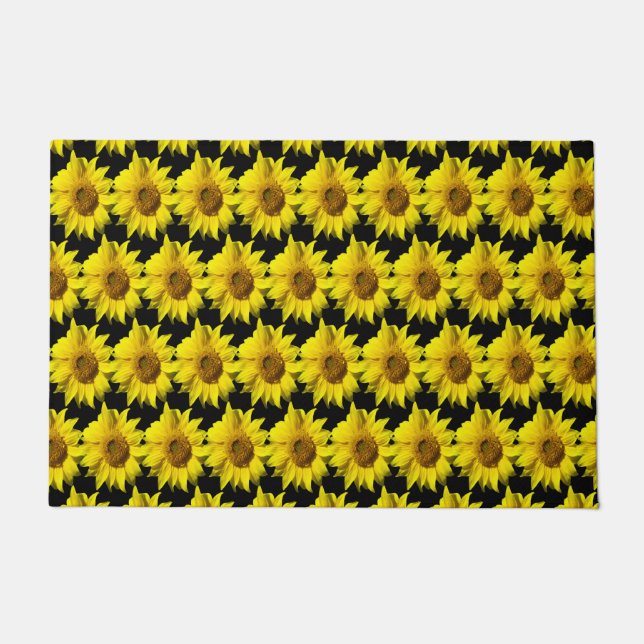 Sonnenblumen Baumkruste. BG Schwarze Türmatte (Vorderseite)