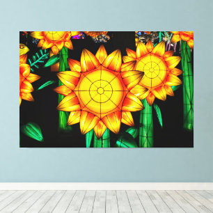 Sonnenblumen bei Sonnenflare Leinwanddruck