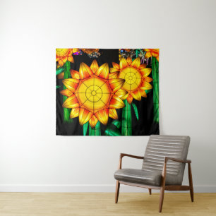 Sonnenblumen bei Sonnenflare Wandteppich