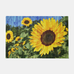 Sonnenblumen bemalt Zaun Fußmatte