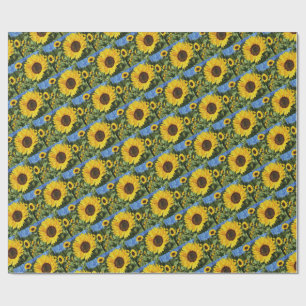 Sonnenblumen bemalt Zaun Geschenkpapier
