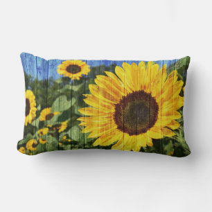 Sonnenblumen bemalt Zaun Lendenkissen