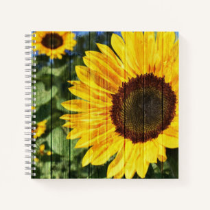 Sonnenblumen bemalt Zaun Notizbuch