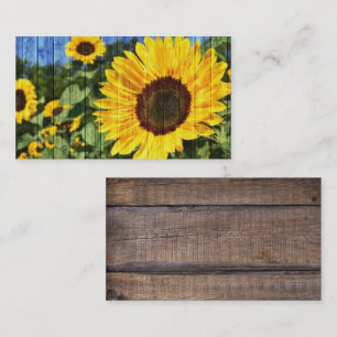 Sonnenblumen bemalt Zaun Visitenkarte