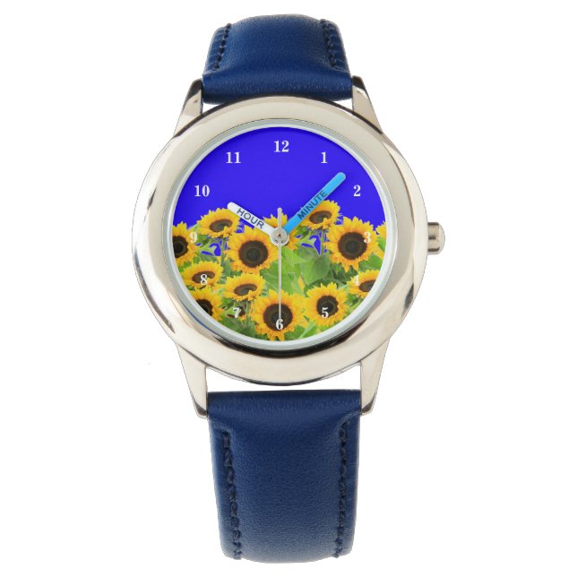 Sonnenblumen beobachten armbanduhr (Vorderseite)