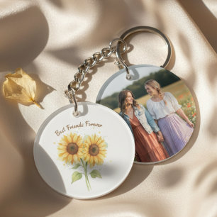 Sonnenblumen-Beste-Freunde-Foto – Andenken-Geschen Schlüsselanhänger