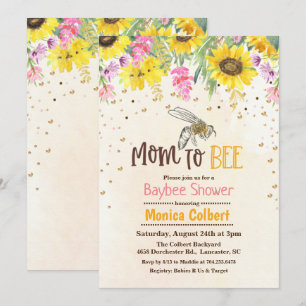 Sonnenblumen-Biene-Baby-Shower-Einladung Einladung