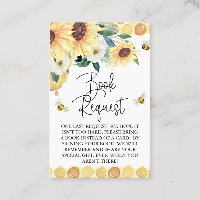 Sonnenblumen Bienendusche Buchungsanfrage Visitenkarte (Vorderseite)