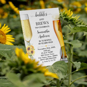 Sonnenblumen Bläschen und Brauen Geburtstag Einladung