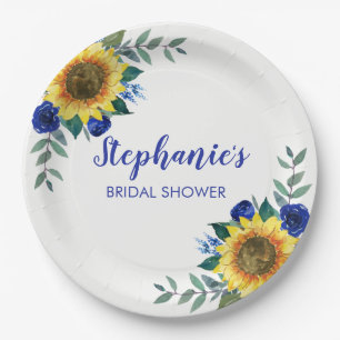 Sonnenblumen Blauer Rose Blumenblume Brautparty Pappteller