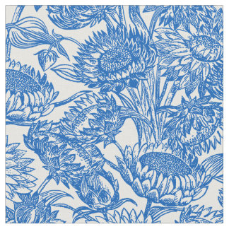 Sonnenblumen Blauer Toile Stoff