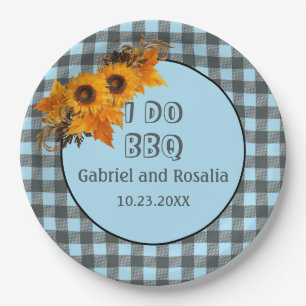 Sonnenblumen & Blue Buffalo Karo Engagement Party Pappteller