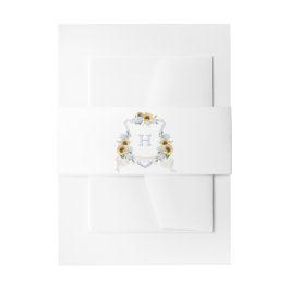 Sonnenblumen Blue Hydrangea Wappen Wedding Monogra Einladungsbanderole