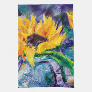 Sonnenblumen-Blues Alaskan Geschirrtuch