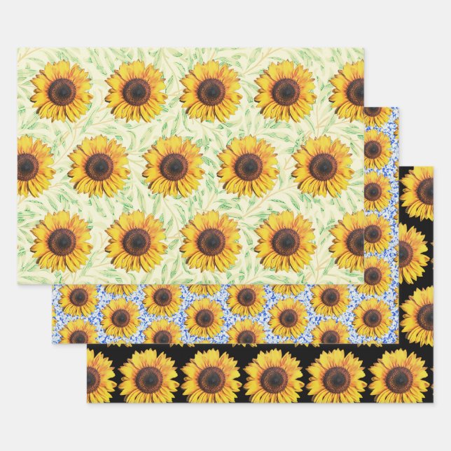 Sonnenblumen-Blume Blumenhandtafel Geschenkpapier Set (Set)