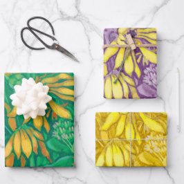 Sonnenblumen Blume Blumenstrauß, grün Geschenkpapier Set