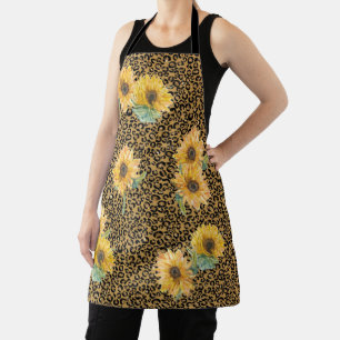 Sonnenblumen Blume Gold Leopard Jaguar Schürze