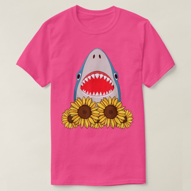 Sonnenblumen Blume Hai Lover Geschenk T-Shirt (Design vorne)