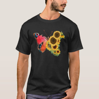 Sonnenblumen Blume Schmetterling Frauen Mädchen fl T-Shirt