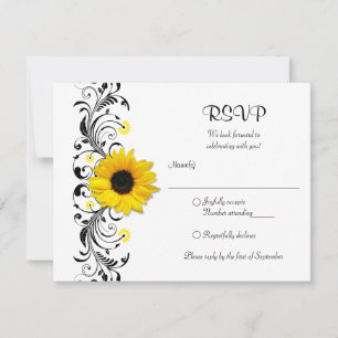 Sonnenblumen Blumen Antwortkarte RSVP Karte