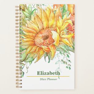 Sonnenblumen Blumen Boho Jährlich Monatlicher Plan Planer