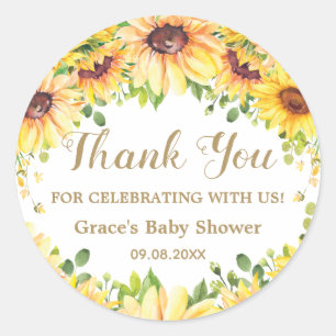 Sonnenblumen Blumen Geschenk Braut Baby Shower Geb Runder Aufkleber