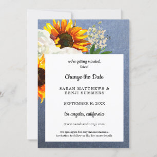 Sonnenblumen-Blumen & Jean Datum ändern Details Einladung