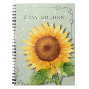 Sonnenblumen-Blumen-Notizbuch   Bleib Golden Journ Notizblock
