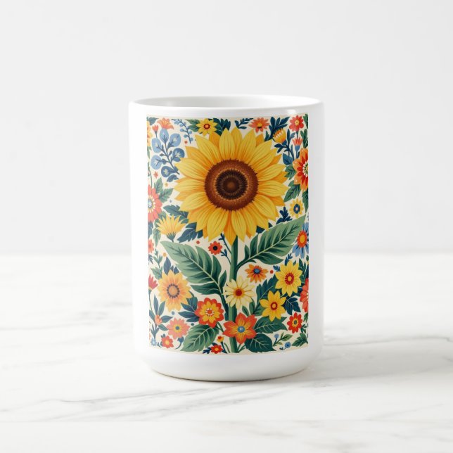 Sonnenblumen-Blumen-Tasse Kaffeetasse (Mittel)