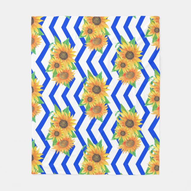 Sonnenblumen Blumengarten Fleecedecke (Vorderseite)