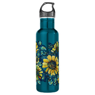 Sonnenblumen, Blumenkunst (24 Unze) Edelstahlflasche