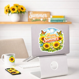 Sonnenblumen-Blumenmuster-Vinyl-Aufkleber nach Maß Aufkleber