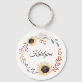 Sonnenblumen Blumenstrauß Personalisiert Schlüsselanhänger