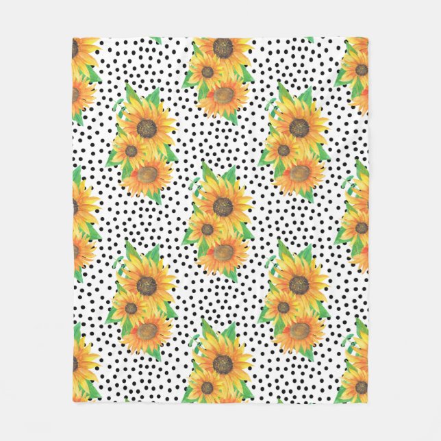 Sonnenblumen Blumenwall Decks Fleecedecke (Vorderseite)