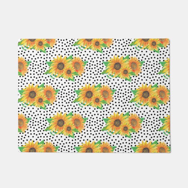 Sonnenblumen Blumenwall Decks Fußmatte (Vorderseite)