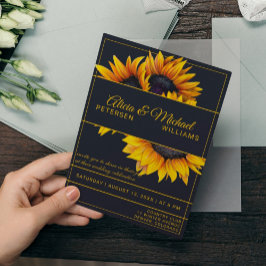 Sonnenblumen Blüte | Hochzeiten von Marine und Gol Einladung