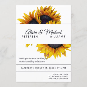 Sonnenblumen Blüte   Hochzeiten von Marine und Whi Einladung