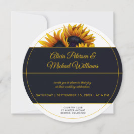 Sonnenblumen Blüte | Moderne Hochzeiten von Gold u Einladung