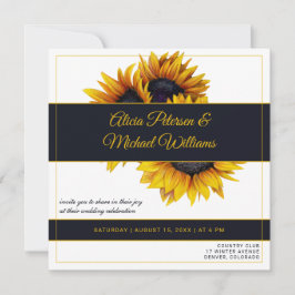Sonnenblumen Blüte | Moderne Hochzeiten von Gold u Einladung