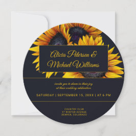 Sonnenblumen Blüte | Moderne Hochzeiten von Gold u Einladung