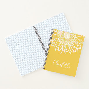 Sonnenblumen Blüte Moderner, benutzerdefinierbarer Notizbuch