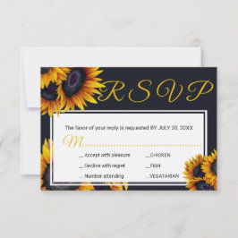 Sonnenblumen Blüte | Sommerhochzeiten RSVP Karte
