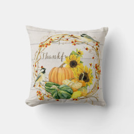 Sonnenblumen Blütenfallen Pumpkins auf Vögeln Wass Kissen