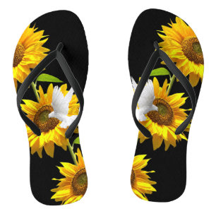 Sonnenblumen Blütentaube Flip Flops