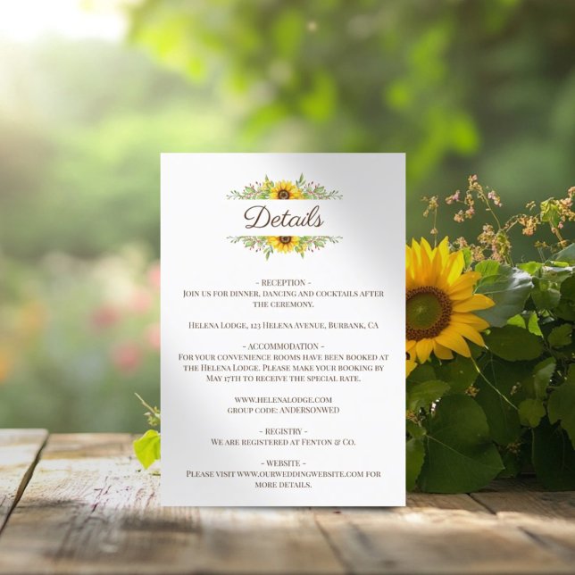 Sonnenblumen Boho Floral Wedding Card Begleitkarte (Von Creator hochgeladen)
