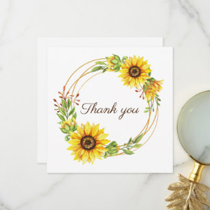 Sonnenblumen boho Hochzeit danke Karte