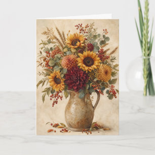 Sonnenblumen Botanische Grußkarte Herbst Floral Ru Karte